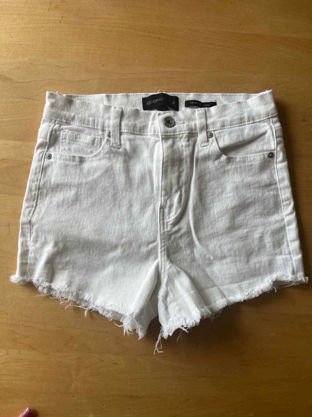 Kendall & Kylie White High-Rise Denim Shorts